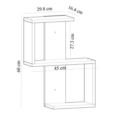 Stenska polica OCTA 60x45 cm bela