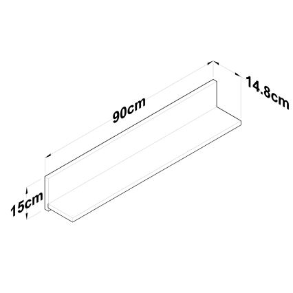 Stenska polica RANI 90x15 cm rjava