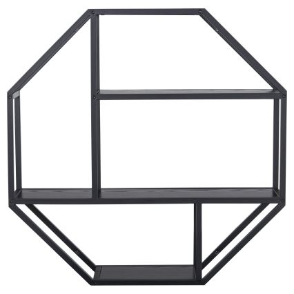 Stenska polica SARON 77x77 cm, črna