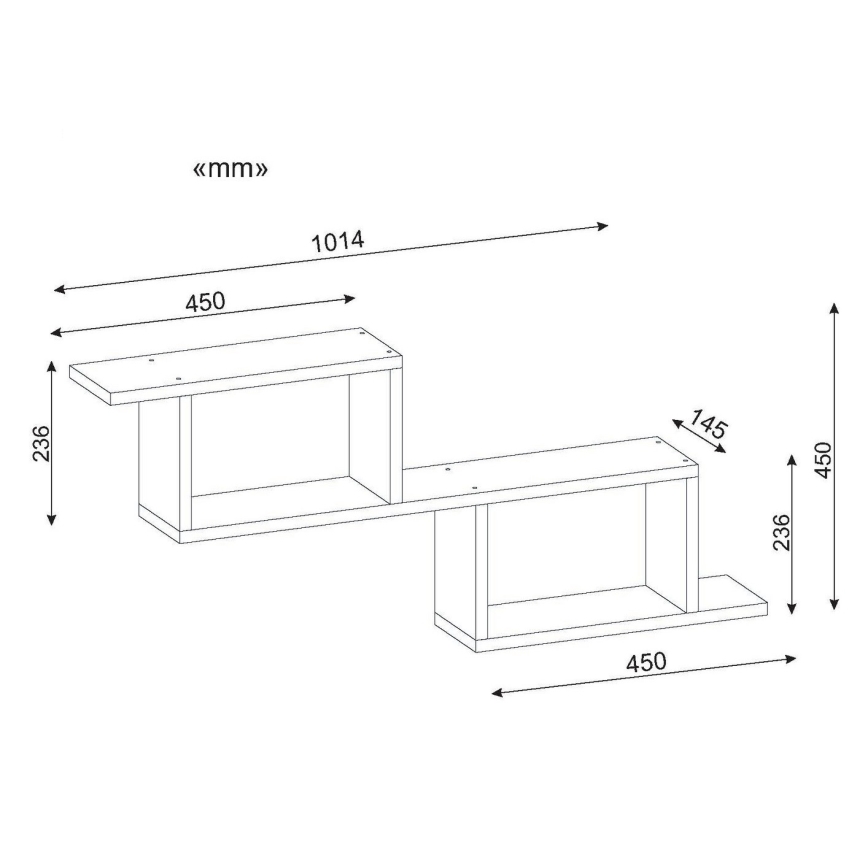 Stenska polica SELENE 45x101,4 cm bela