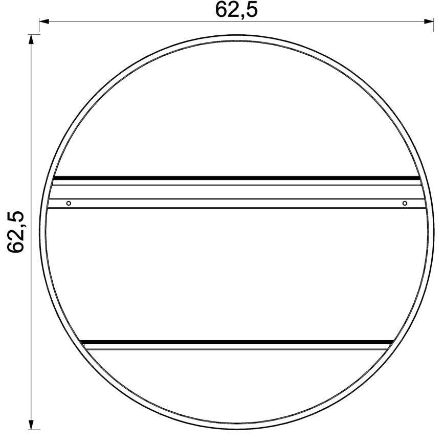 Stenska polica SHELF pr. 62,5 cm hrast
