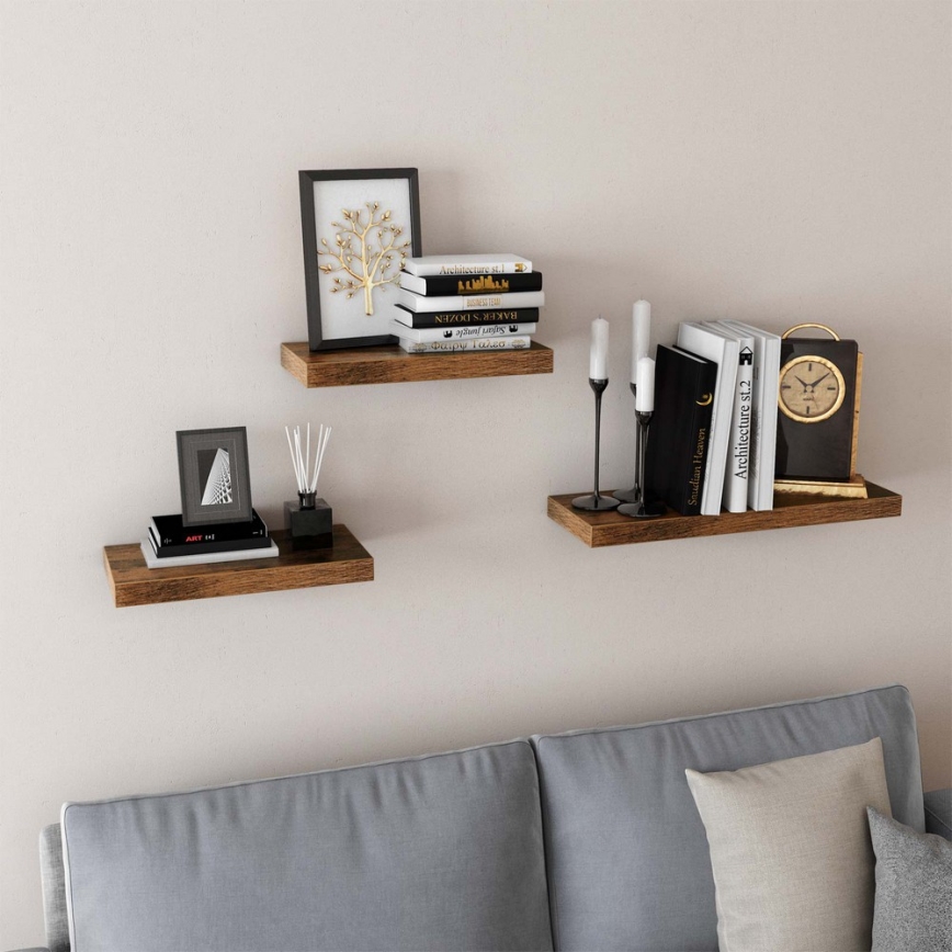 Stenska polica SHELFY, rjava