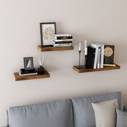 Stenska polica SHELFY rjava