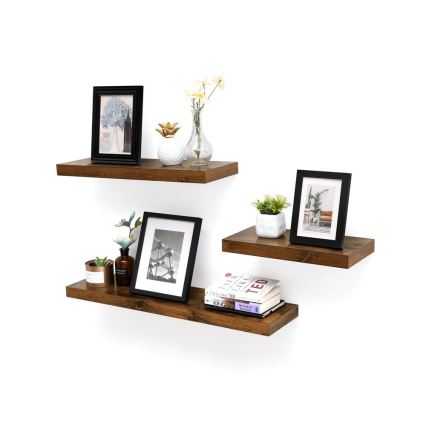 Stenska polica SHELFY, rjave barve