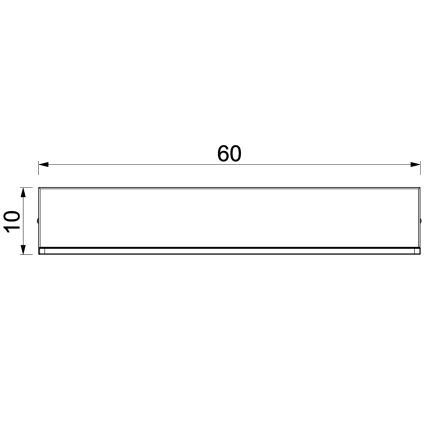 Stenska polica z LED osvetlitvijo SHELF 10x60 cm črna
