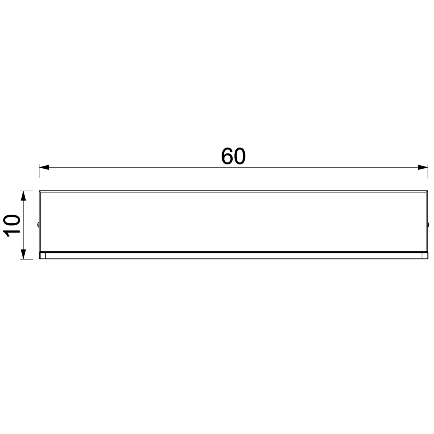 Stenska polica z LED osvetlitvijo SHELF 10x60 cm črna