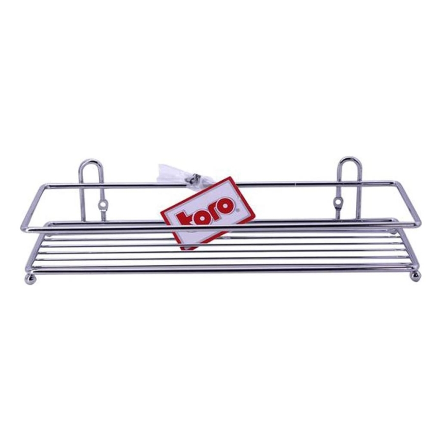 Stenska polica za tuš 10x30 cm sijajni krom