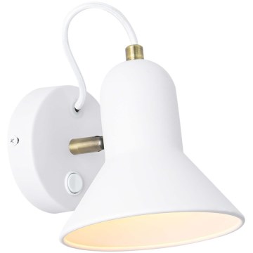 Stenska reflektorska svetilka ASTAMA 1xE27/40W/230V bela/mesing