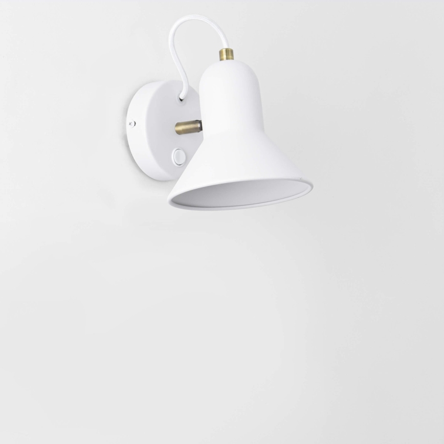 Stenska reflektorska svetilka ASTAMA 1xE27/40W/230V bela/mesing