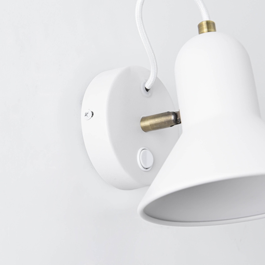 Stenska reflektorska svetilka ASTAMA 1xE27/40W/230V bela/mesing