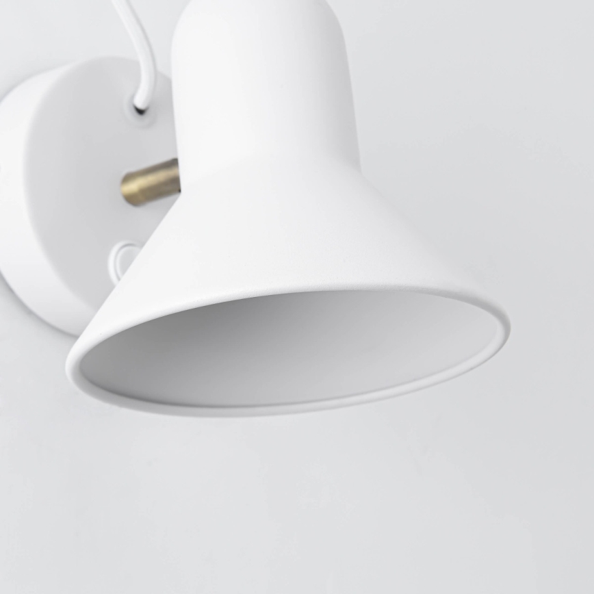 Stenska reflektorska svetilka ASTAMA 1xE27/40W/230V bela/mesing