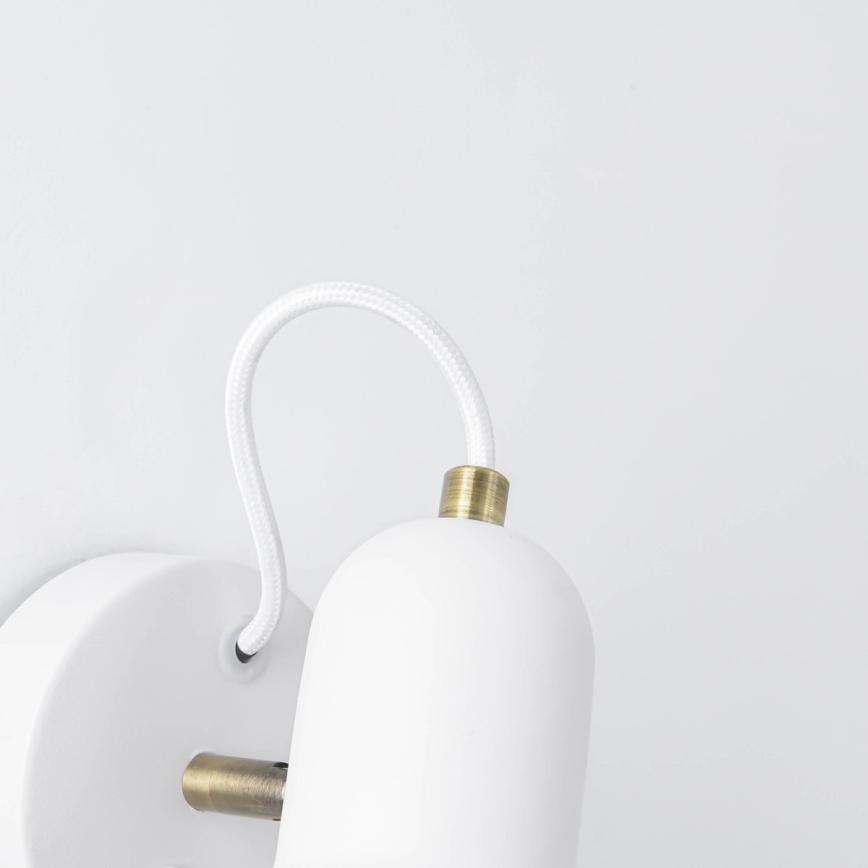 Stenska reflektorska svetilka ASTAMA 1xE27/40W/230V bela/mesing