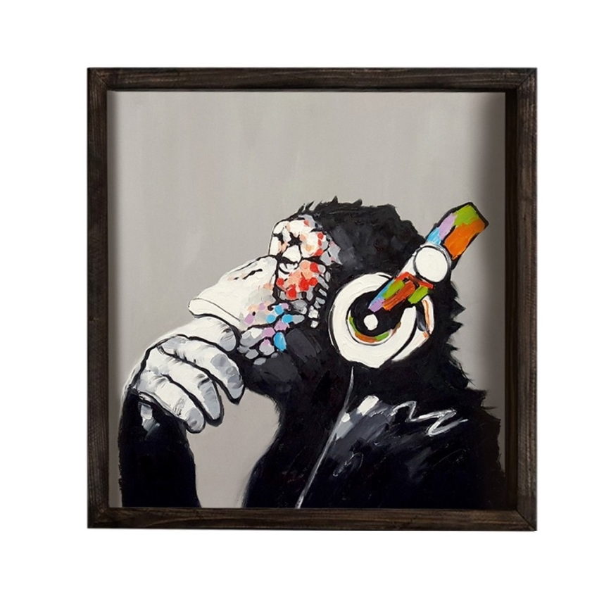 Stenska slika 33x33 cm črna/večbarvna
