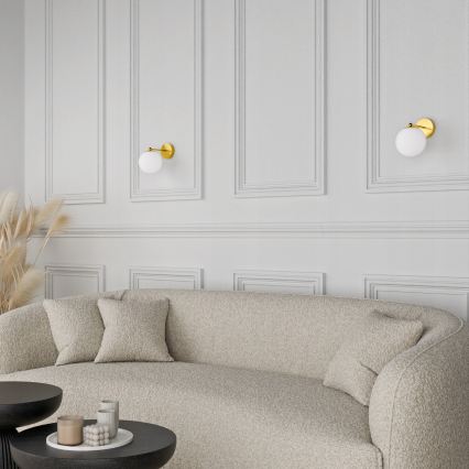 Stenska svetilka 1xE27/40W/230V zlata/bela