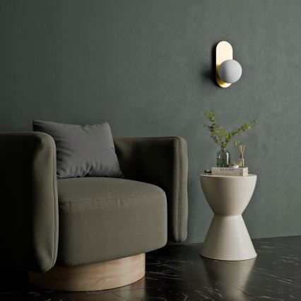 Stenska svetilka 1xE27/40W/230V, zlata/bela