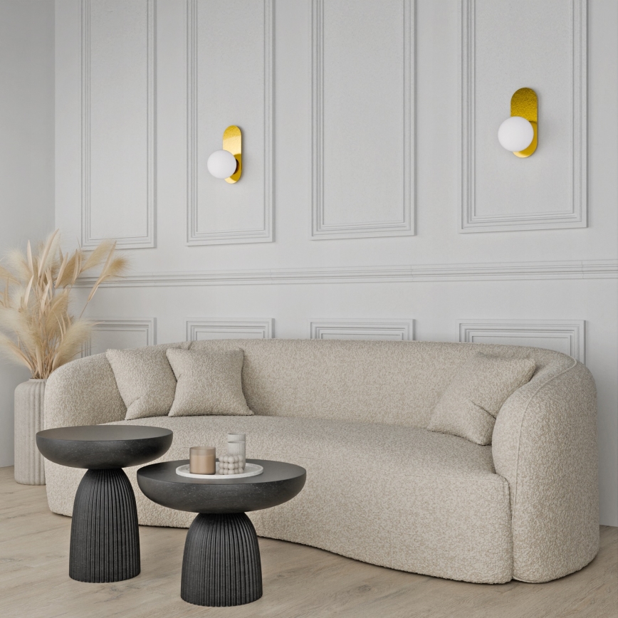 Stenska svetilka 1xE27/40W/230V, zlata/bela