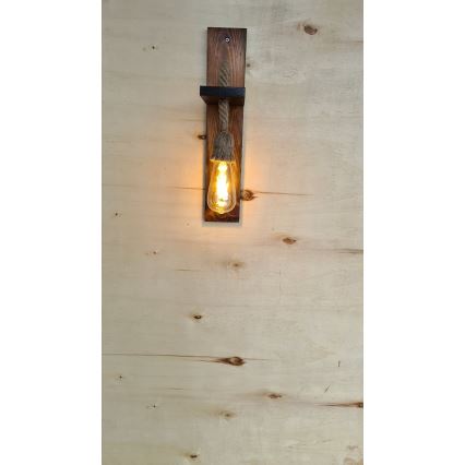 Stenska svetilka AHSAP 1xE27/40W/230V borovica/oreh