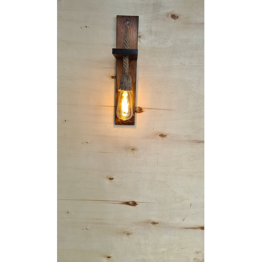 Stenska svetilka AHSAP 1xE27/40W/230V borovica/oreh