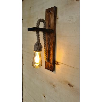 Stenska svetilka AHSAP 1xE27/40W/230V borovica/oreh