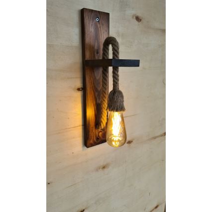 Stenska svetilka AHSAP 1xE27/40W/230V borovica/oreh