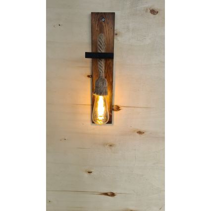Stenska svetilka AHSAP 1xE27/40W/230V borovica/oreh