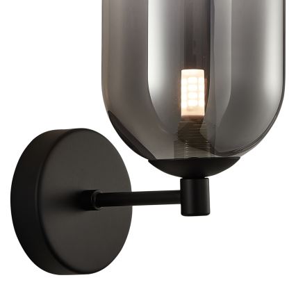 Stenska svetilka ALIAS 1xG9/8W/230V črna/siva