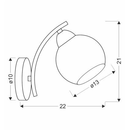 Stenska svetilka AMOS 1xE27/40W/230V sijajni krom