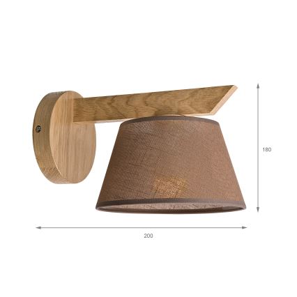 Stenska svetilka ANTONIO 1xE14/40W/230V hrast