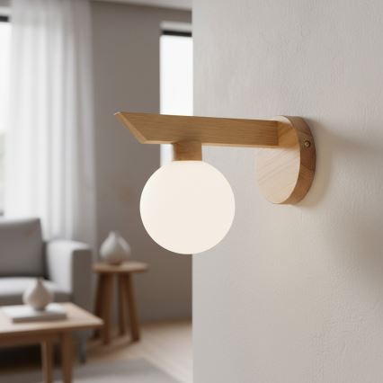 Stenska svetilka ANTONIO 1xG9/5W/230V hrast/bela