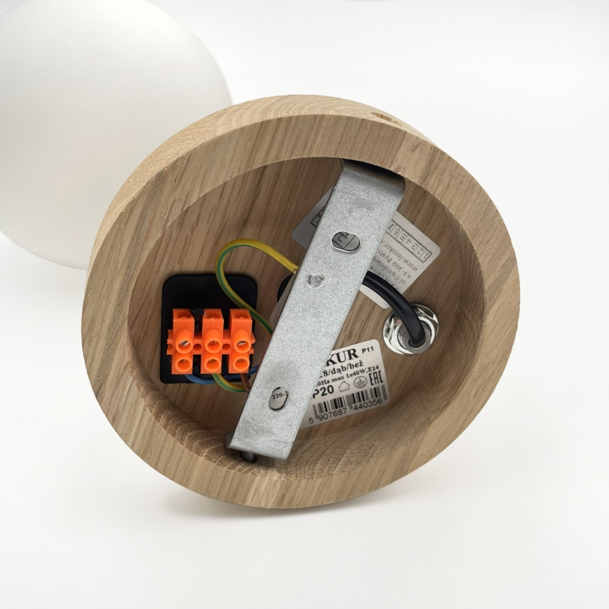 Stenska svetilka ANTONIO 1xG9/5W/230V hrast/bela