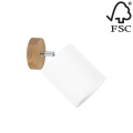 Stenska svetilka APRILLIA 1xE27/25W/230V hrast bela - FSC certifikat