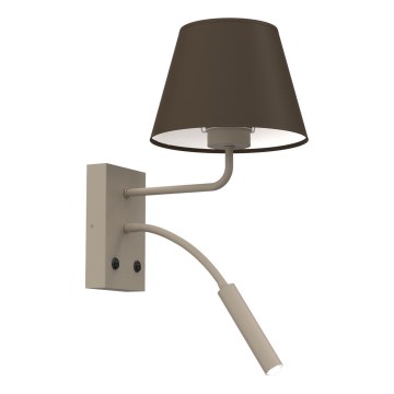 Stenska svetilka ARDEN 1xE27/15W/230V + 1xG9/8W bežna/rjava