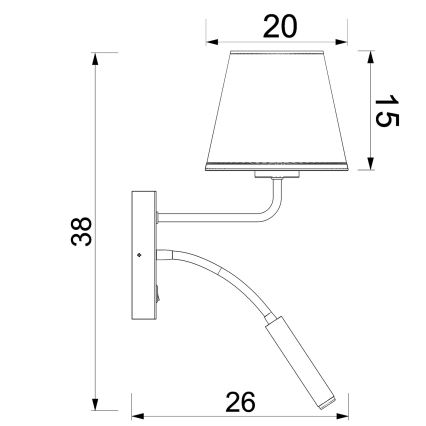 Stenska svetilka ARDEN 1xE27/15W/230V + 1xG9/8W bežna/rjava