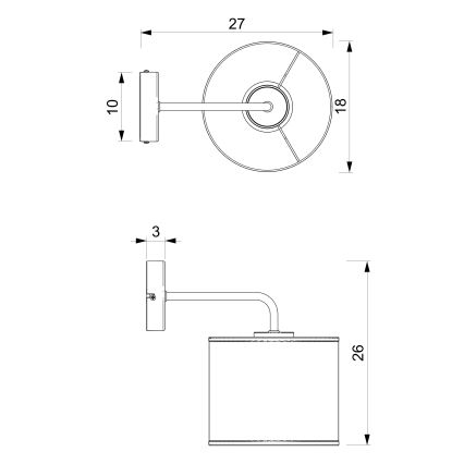 Stenska svetilka ARDEN 1xE27/15W/230V bež/rjava