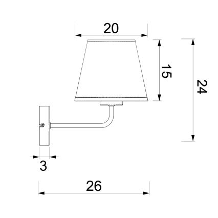 Stenska svetilka ARDEN 1xE27/15W/230V bežna/rjava
