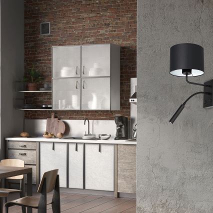 Stenska svetilka ARDEN 1xE27/60W+1xG9/8W/230V črna/bela