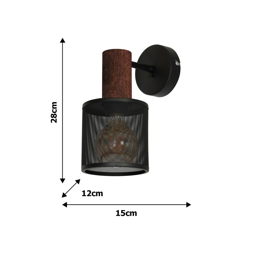 Stenska svetilka ARES BLACK 1xE27/60W/230V