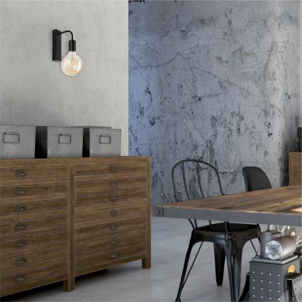 Stenska svetilka ASTRID 1xE27/60W/230V mat črna