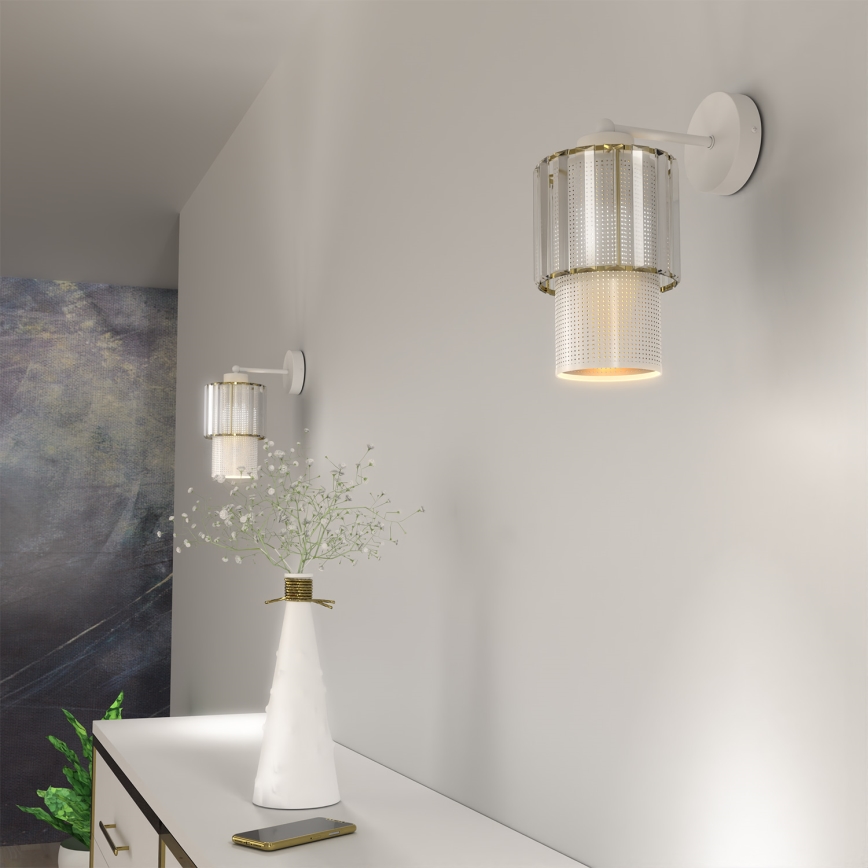 Stenska svetilka BLANCO 1xE27/60W/230V bela