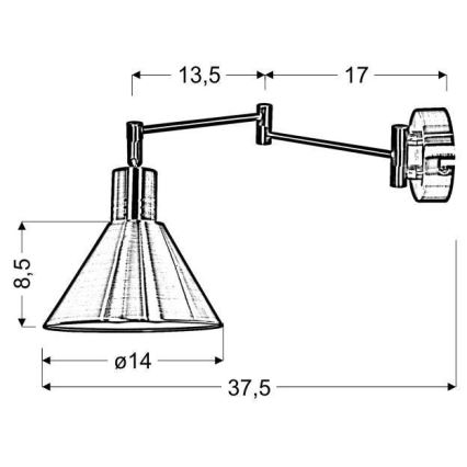 Stenska svetilka COPENHAGEN 1xE14/40W/230V mat krom