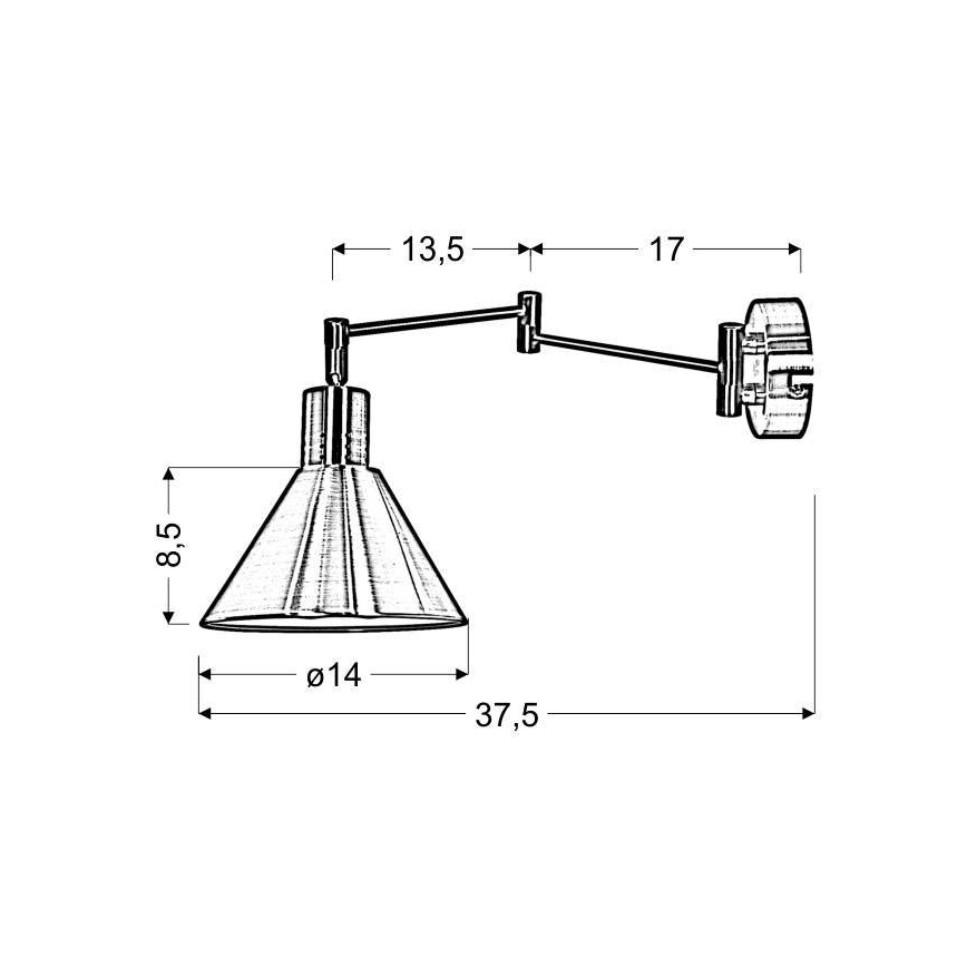 Stenska svetilka COPENHAGEN 1xE14/40W/230V mat krom