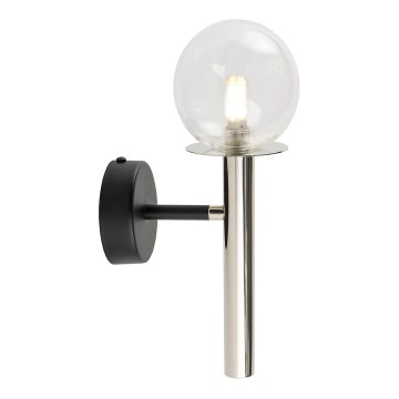Stenska svetilka DAISY 1xG9/12W/230V sijajni krom/črna/prozorna