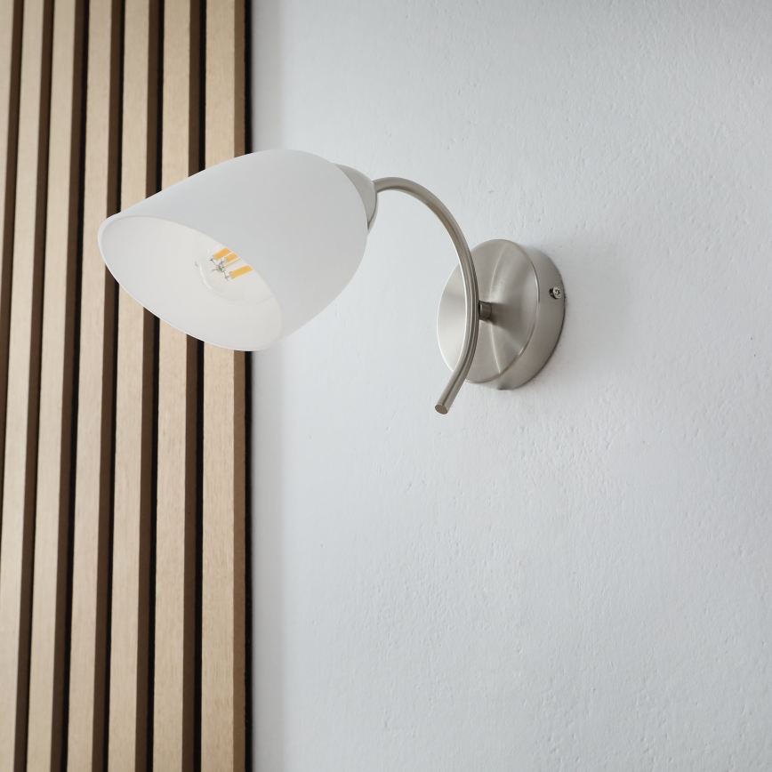 Stenska svetilka DONNA 1xE27/60W/230V nikelj