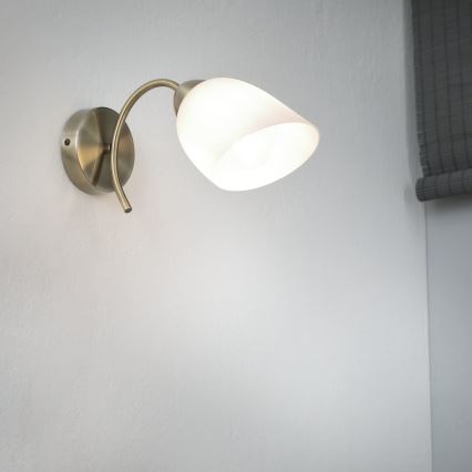 Stenska svetilka DONNA 1xE27/60W/230V patina