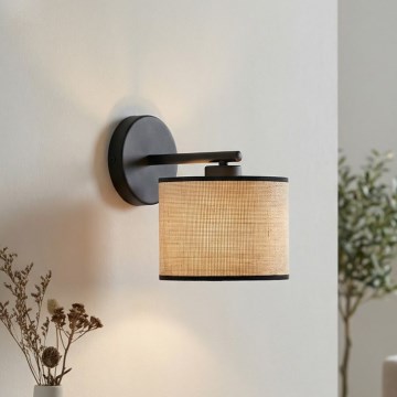 Stenska svetilka ECO 1xE27/15W/230V, bežna/ratan