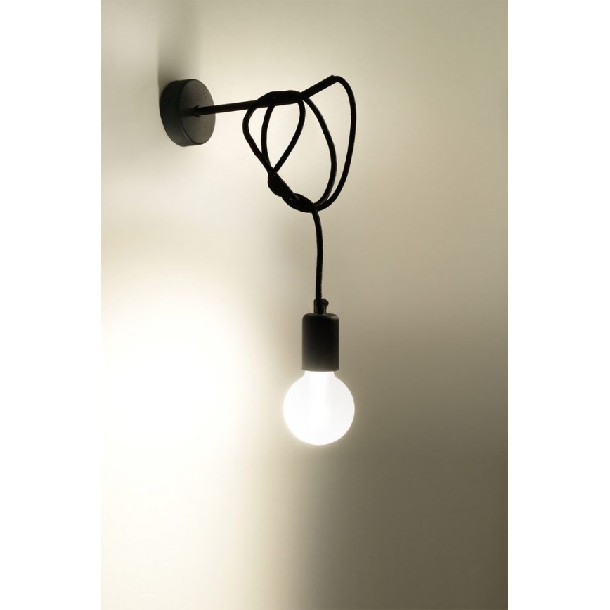 Stenska svetilka EDISON 1xE27/60W/230V črna