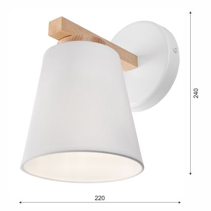 Stenska svetilka ELLIE 1xE27/60W/230V bukev