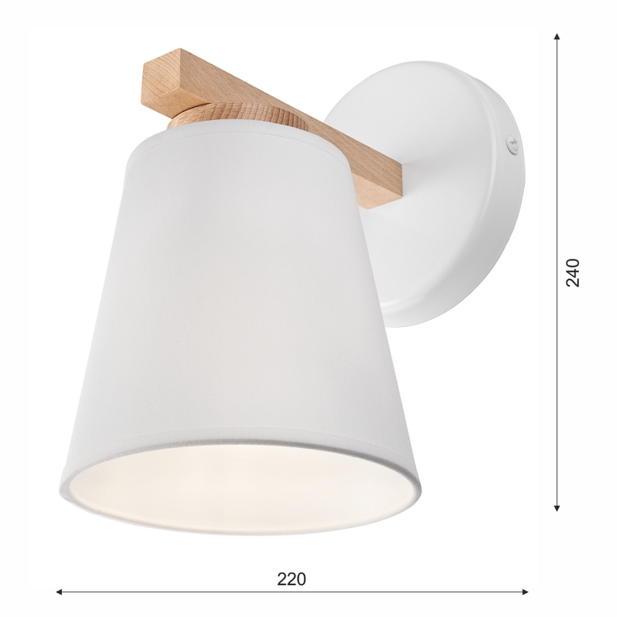 Stenska svetilka ELLIE 1xE27/60W/230V bukev