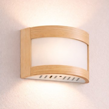 Stenska svetilka ELODIE 1xE27/60W/230V bukev