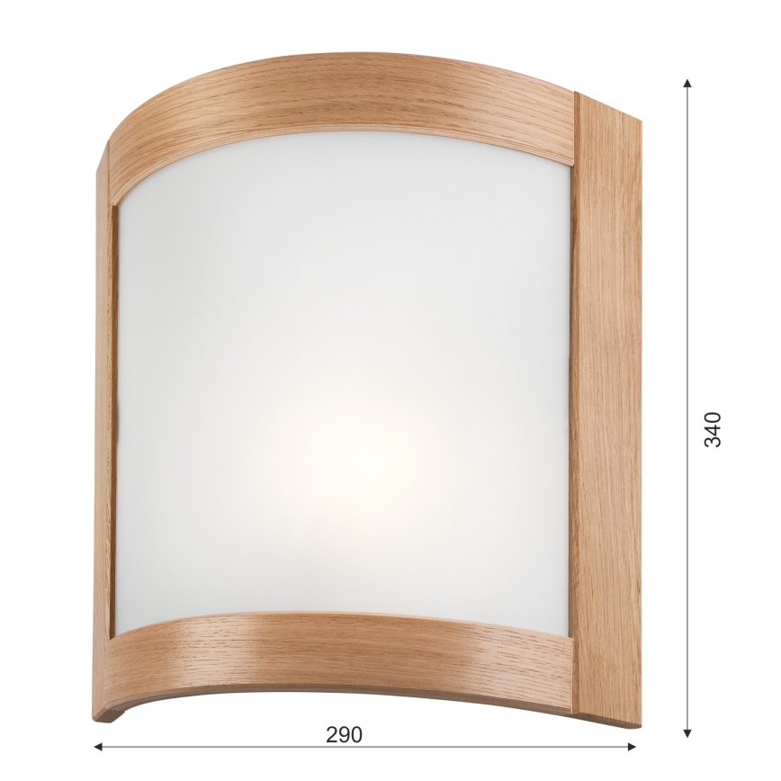 Stenska svetilka ELODIE 1xE27/60W/230V hrast